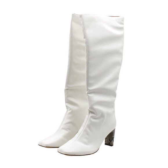French Connection White Heeled Boots - Picture 4 of 8